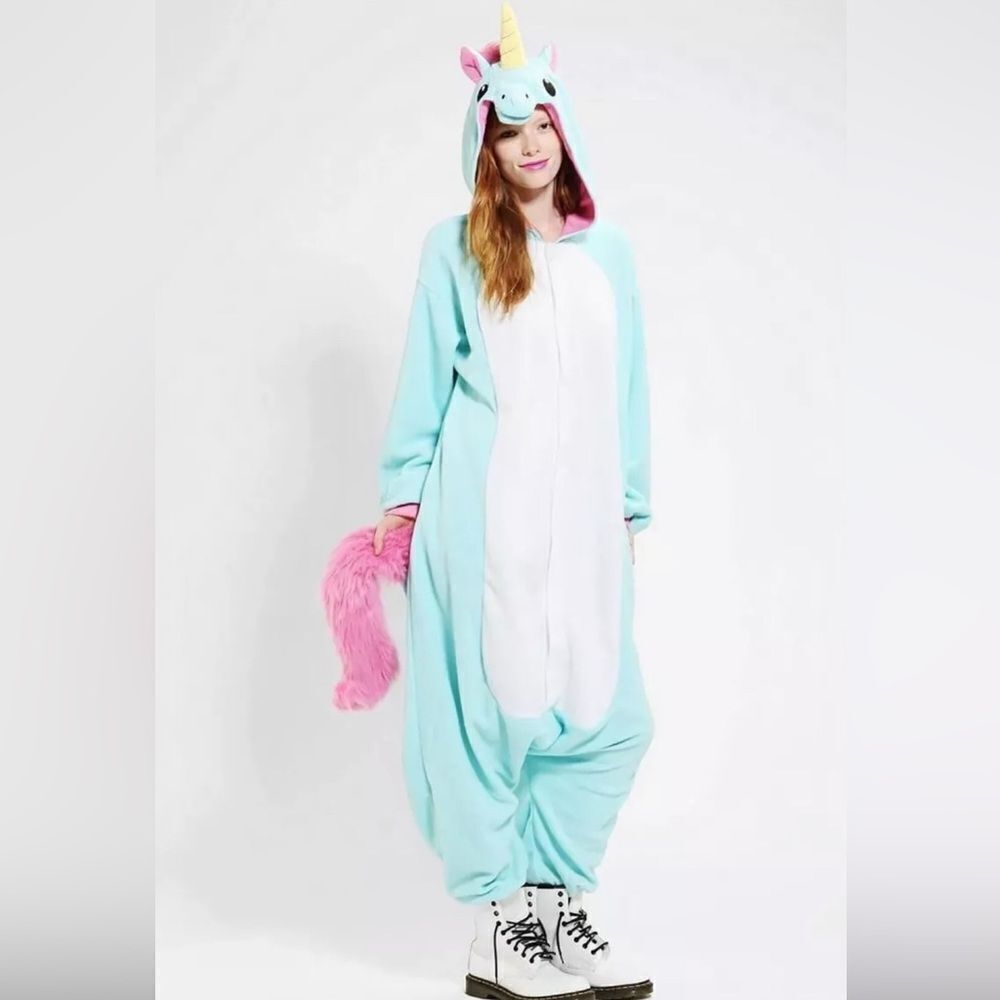Unicorn Animal Onepiece Costume Pajamas Cosplay Hooded Unisex outfit small